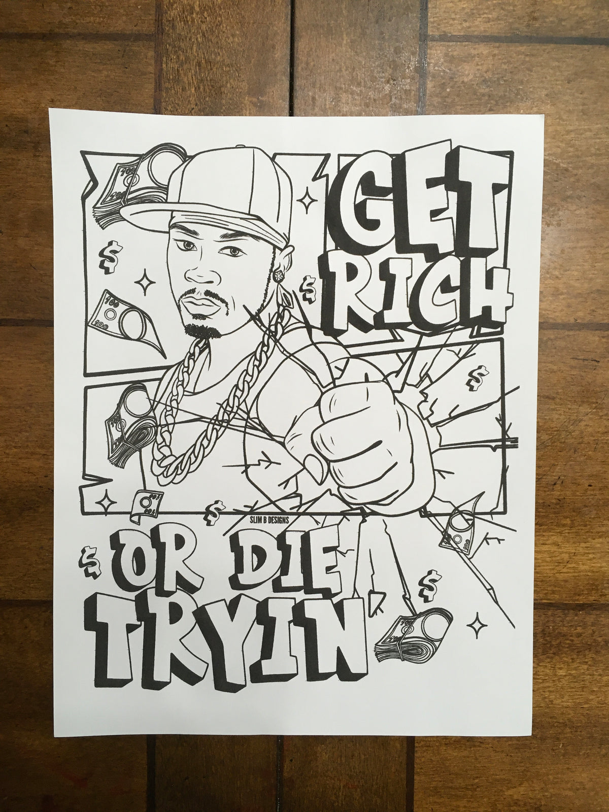50 Cent Printable Coloring Page
