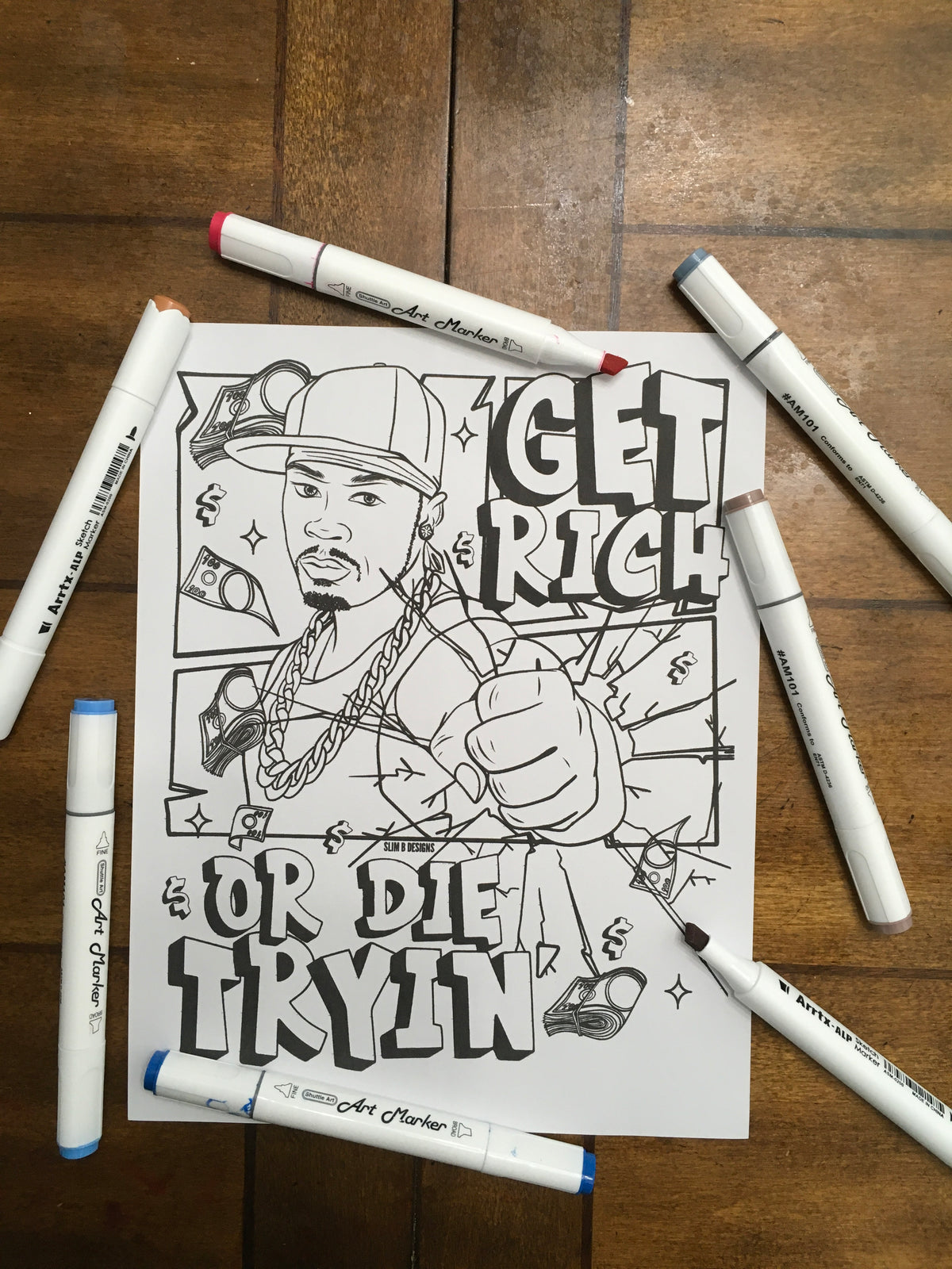50 Cent Printable Coloring Page
