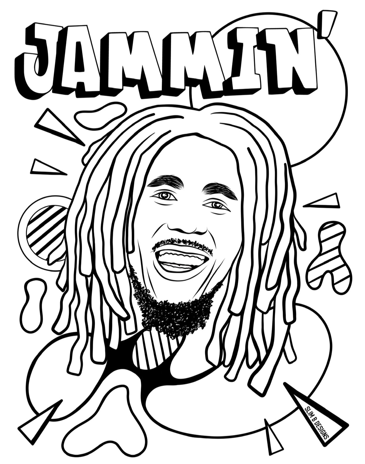 Bob Marley Coloring Page