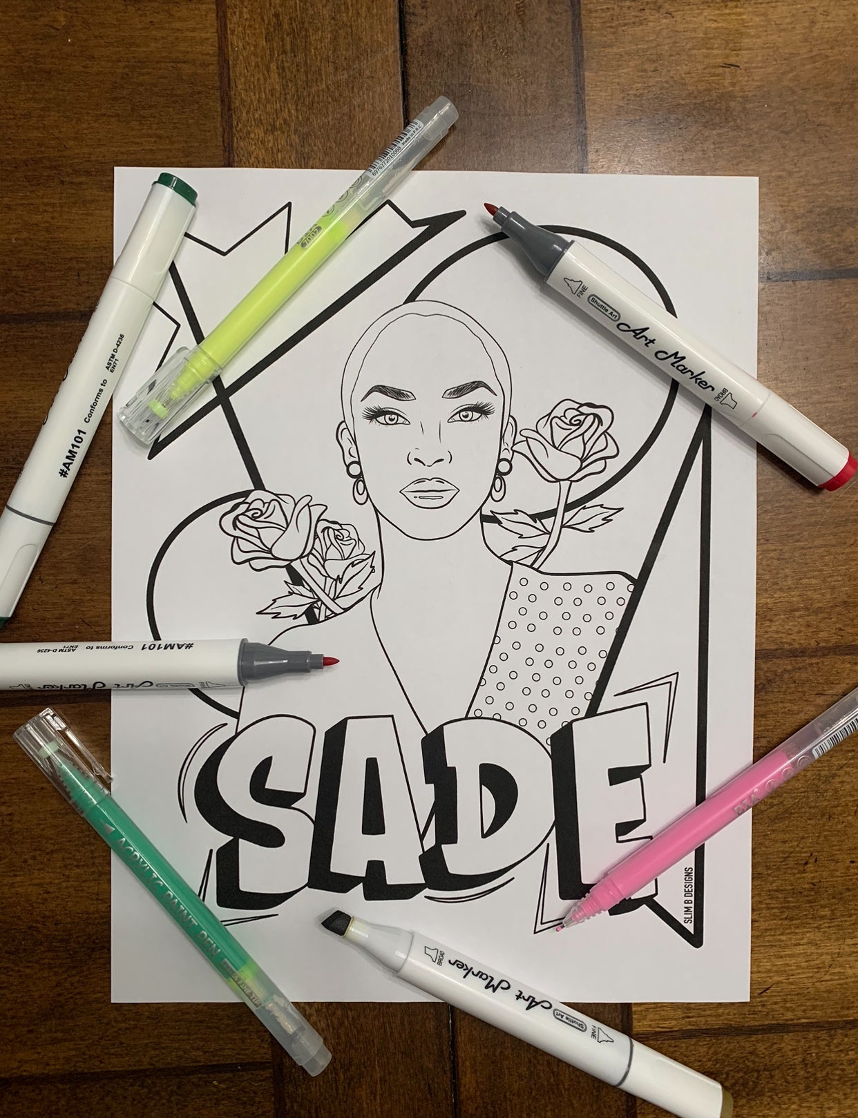 Sade Printable Coloring Page