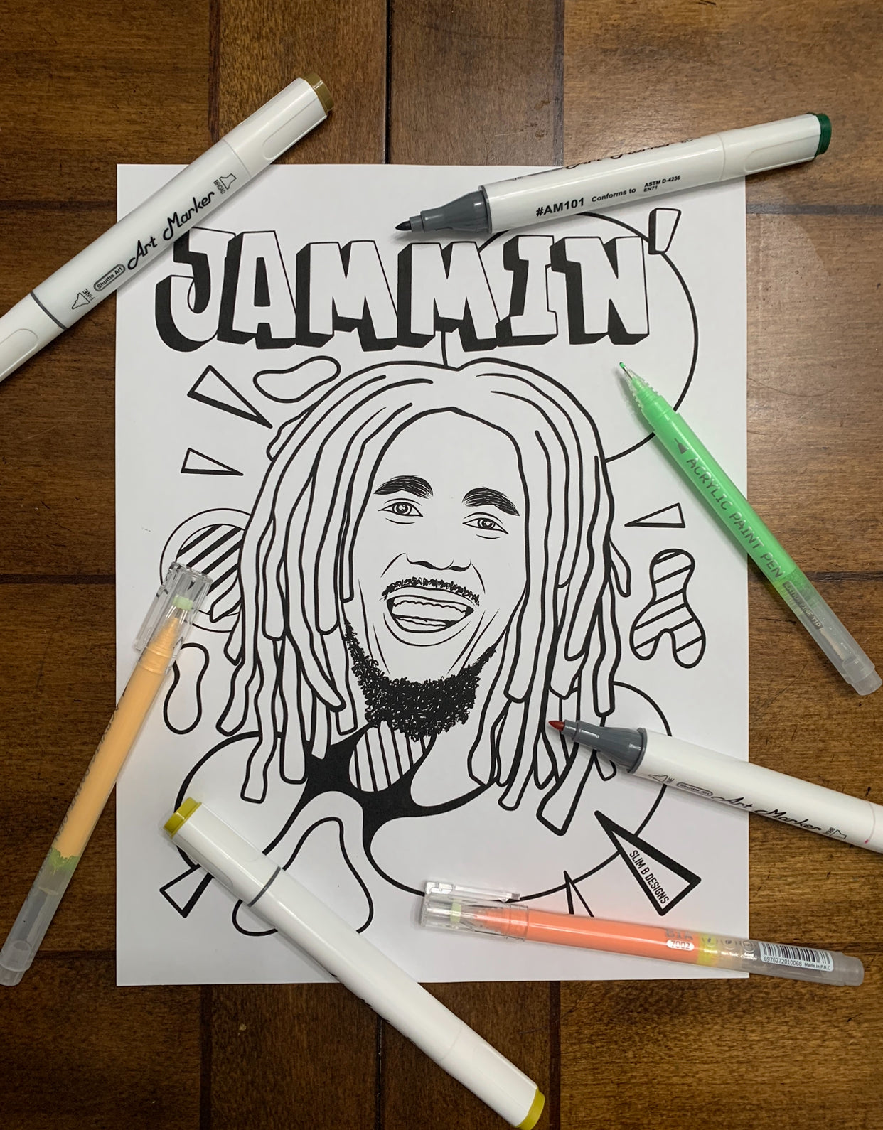 Bob Marley Coloring Page