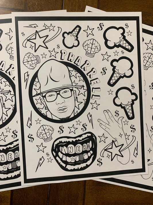 Pharrell Printable Coloring Page