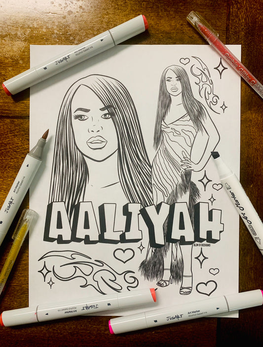 Aaliyah Printable Coloring Page
