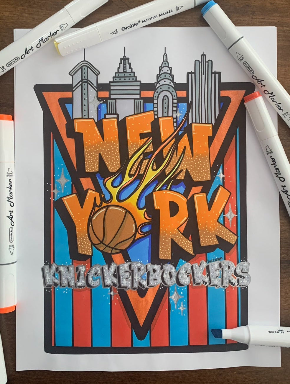 New York Knickerbockers Coloring Page