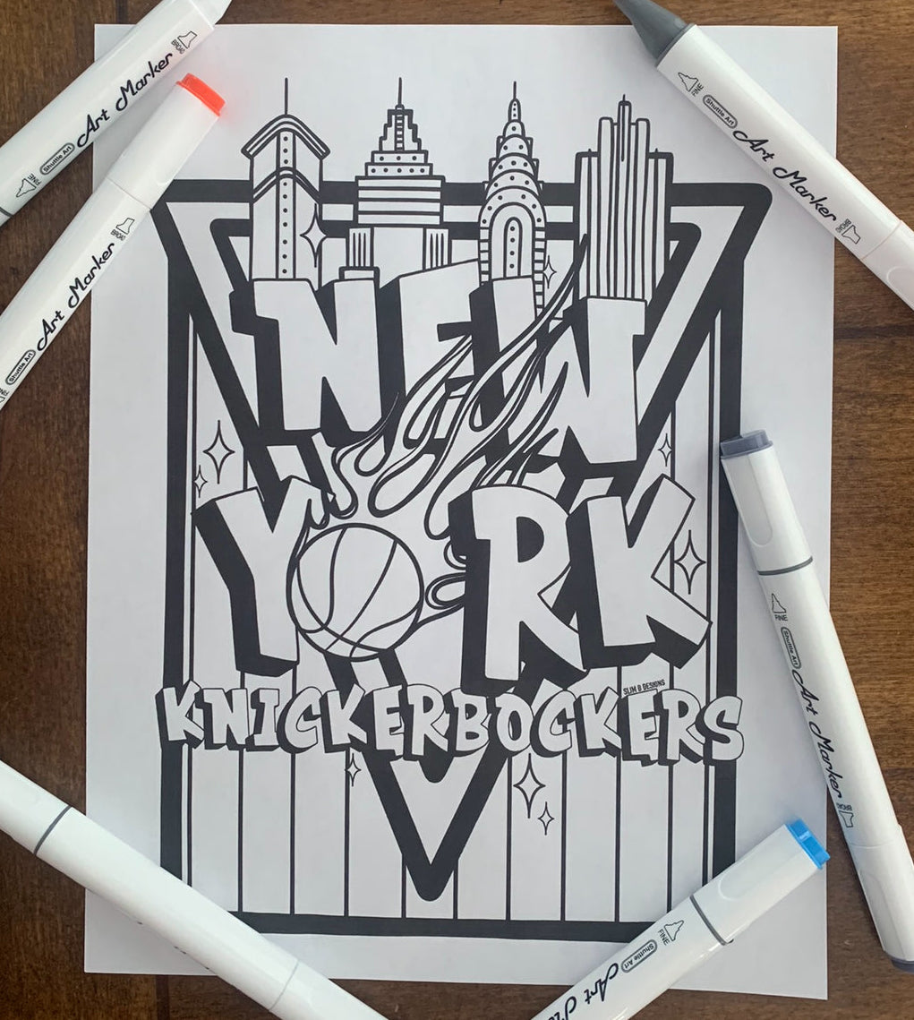New York Knickerbockers Coloring Page