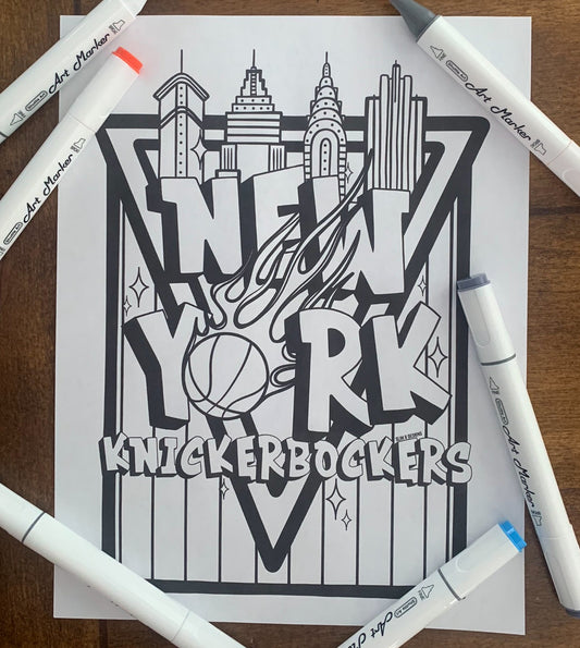 New York Knickerbockers Coloring Page