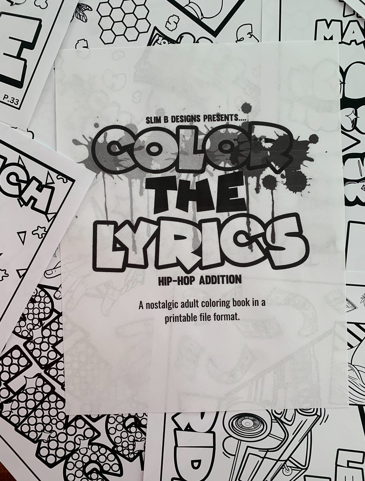 Color The Lyrics Nostalgic Adult Coloring Book: Hip-Hop/Rap & RnB Edition Printable PDF