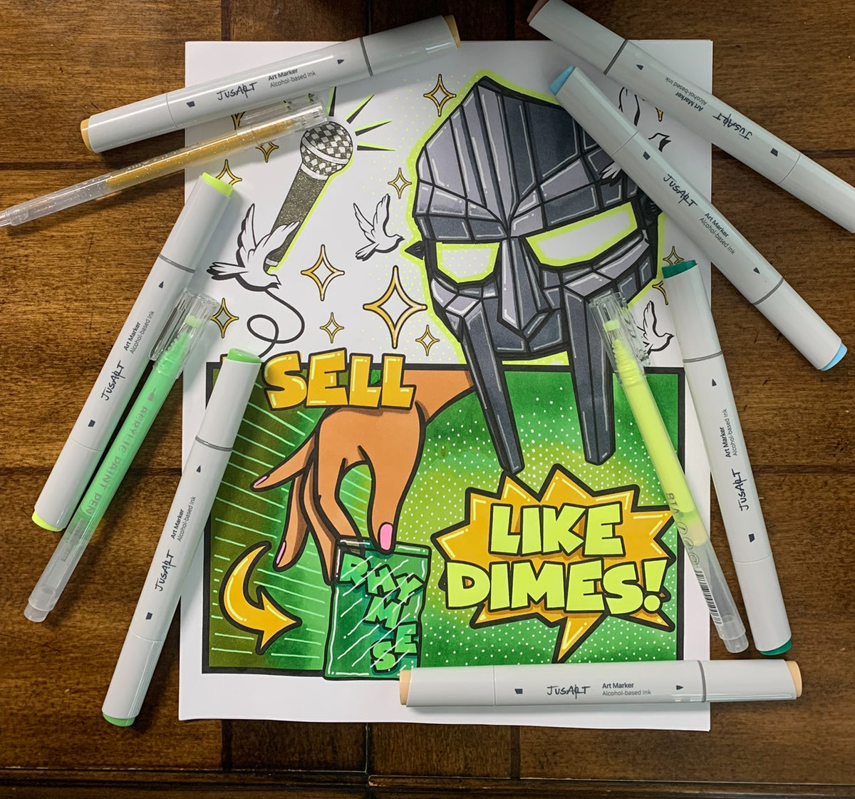 Color The Lyrics Nostalgic Adult Coloring Book: Hip-Hop/Rap & RnB Edition Printable PDF