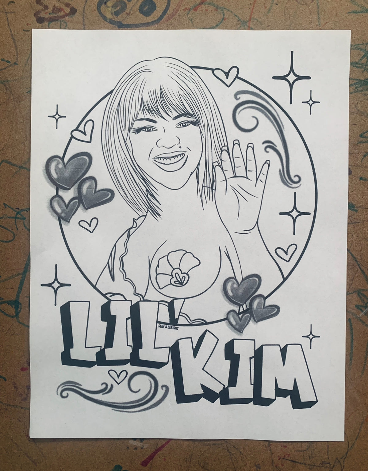 Lil Kim 1999 VMA Outfit Printable Coloring Page